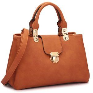 Dasein Women Satchel Handbags Top Handle Purse Medium Tote Bag Vegan Leather